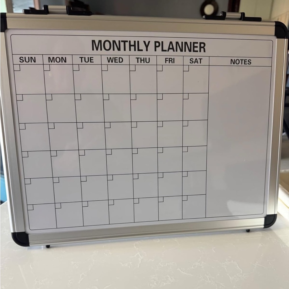 Silver Monthly Planner with Black Accents